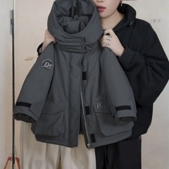 儿童秋冬加绒派克服外套男童帅气中大童棉衣加厚保暖棉袄小男孩潮
