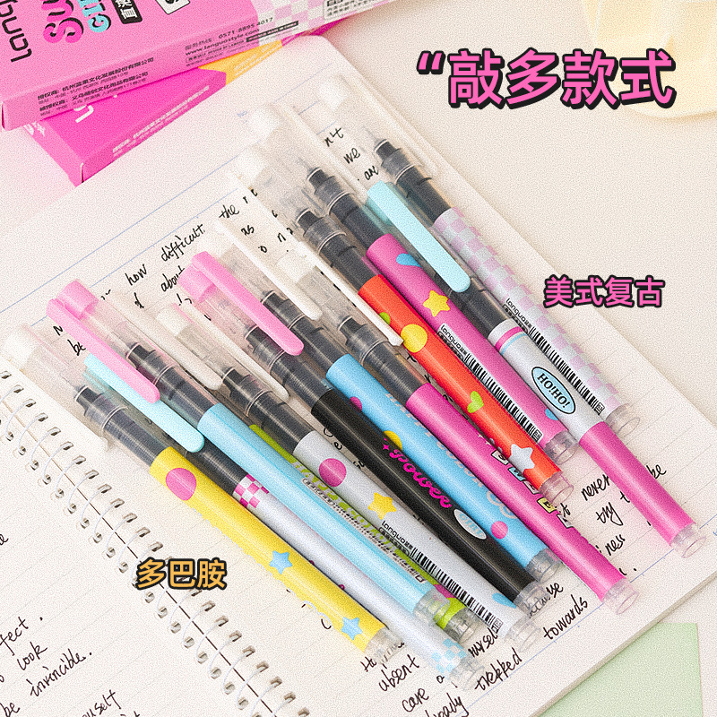 Quick dry rollerball cartoon capacious rollerball pen