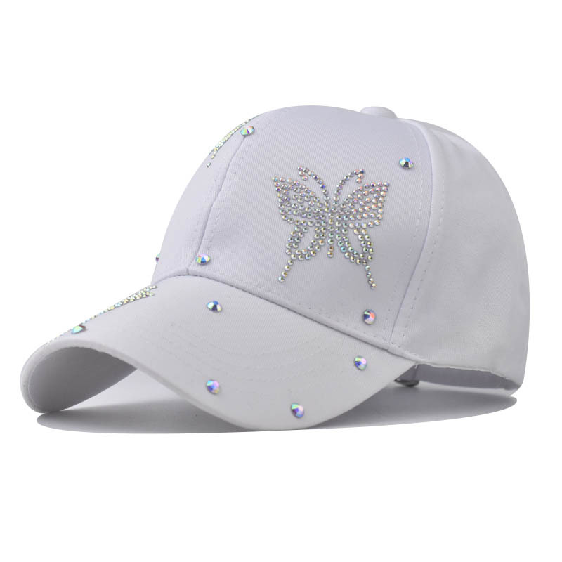 Nuevo cuatro estaciones clásico rhinestone mariposa gorra de béisbol hombres y mujeres moda protección solar sombrero transpirable casquillo enarbolado