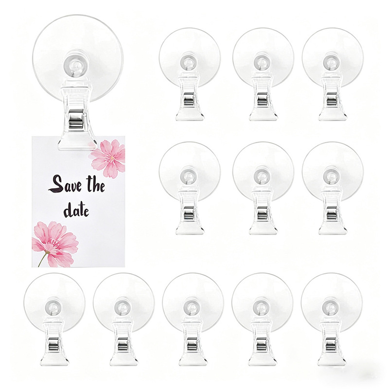 In-Stock Pop Suction Cup Clips, Explosion-Proof Sticker Clips, Transparent Universal Plastic Clips, Glass Surface Label Clips, Bulk Discount