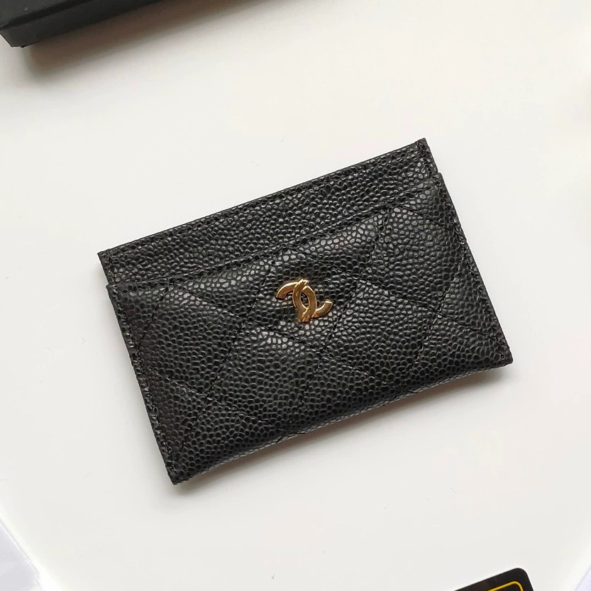 Кардхолдер (стиль Chanel) из натуральной кожи, стеганый тонкий кошелек, 7.5×11.2×0.5 см, мультicolor
