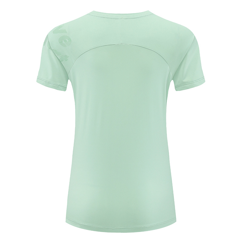 2025 nueva camiseta de manga corta de secado rápido para mujer ropa de secado rápido de cuello redondo de verano para correr deportes tops ligeros y transpirables