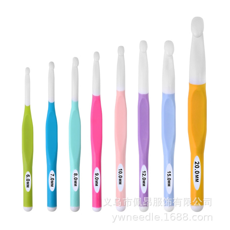 Nueva herramientas de tejer suéter de tejer de gama alta extra grueso ABS color crochet 4 modelos 8-15mm fábrica al por mayor