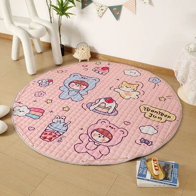 Cartoon pattern round storage mat, Avtomobil döşəmə paspasları - cake-girl-15cm-diameter