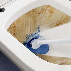 Home Toilet Brush Cleaning Set Wall Mount Dual-Sided Brush Head No Dead Angle Toilet Cleaning Brush Tool Removable Rod