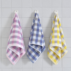 Cotton Plaid Face Towel for Washing, Absorbent 100% Cotton, No Shedding, Family Use, Suitable for Men and Women, Children