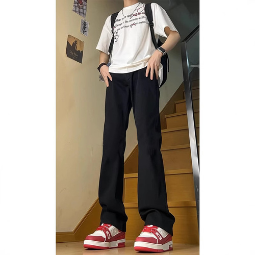 Men's Jeans 2025 Spring and Autumn Straight Leg Micro-Rocker Stylish American Streetwear Brand Rebel Pants