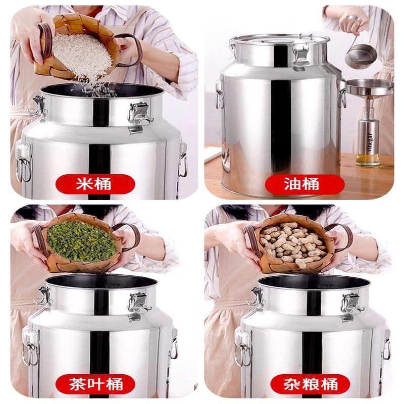 Cubo sellado de acero inoxidable 316, tanque de té de gran capacidad engrosado, almacenamiento de aceite comestible, transporte, cubo de vino de leche, cubo de vino, almacenamiento de vino