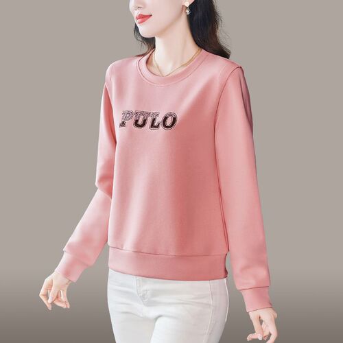 Spring and Autumn New Age-Defying Casual Versatile Outerwear Stylish T-Shirt Fashion Mother Loose Plus Size Long-Sleeved Top