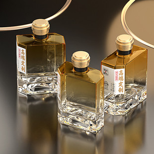 Wholesale High-Grade Wine Bottle Square Glass Liquor Bottle Wedding Banquet Glass Wine Bottle Set New 500ml Wine Bottle