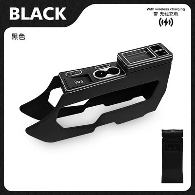 Wholesale suitable for VinFast Vietnam VF3 multifunctional VF5/6 central armrest box storage box modification accessories (Armrest box) - black-1usblightwireless-charging