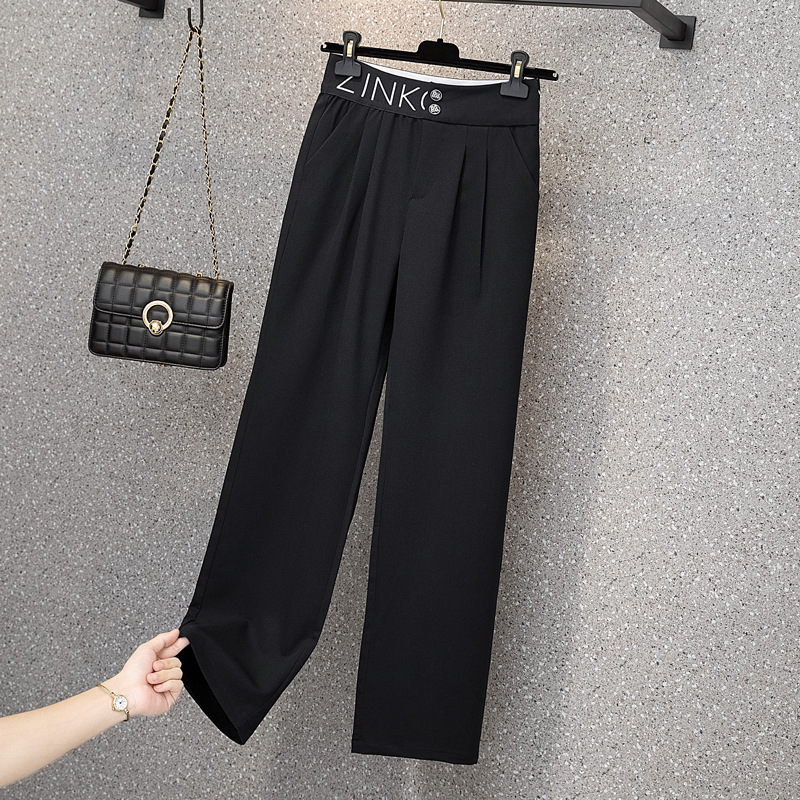 Large Women's wear summer new pattern trousers Fat sister 200 Elastic waist Western style Show thin Wide leg pants