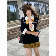 向日葵/原创正版日系制服秋冬套装格裙长袖毛衣学院风校供软妹