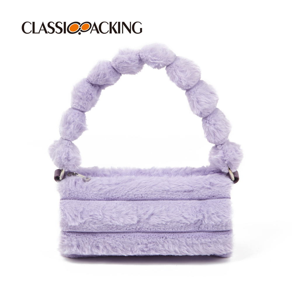 Color del caramelo del otoño y el invierno de La felpa del bolso de moda todo fósforo nicho diseño cilindro bolsa ins estilo Chanel bolso de las mujeres