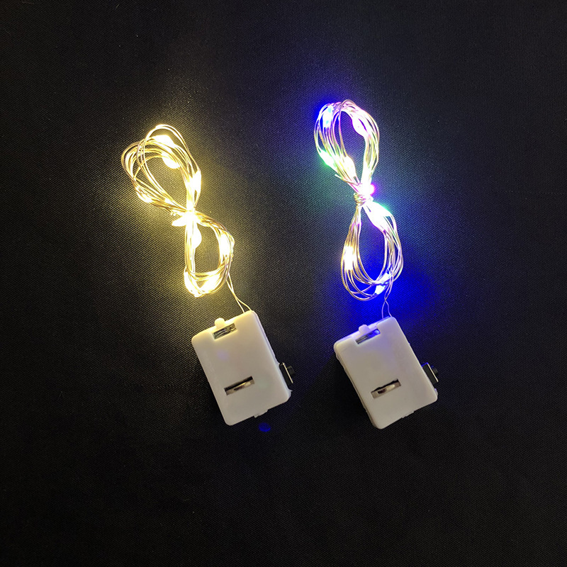 1m 10 lámparas de color cálido LED cadena de lámparas de cobre cable de lámparas de tres grados flash pastel de flores accesorios de lámparas decorativas de caja de regalo cadena de lámparas