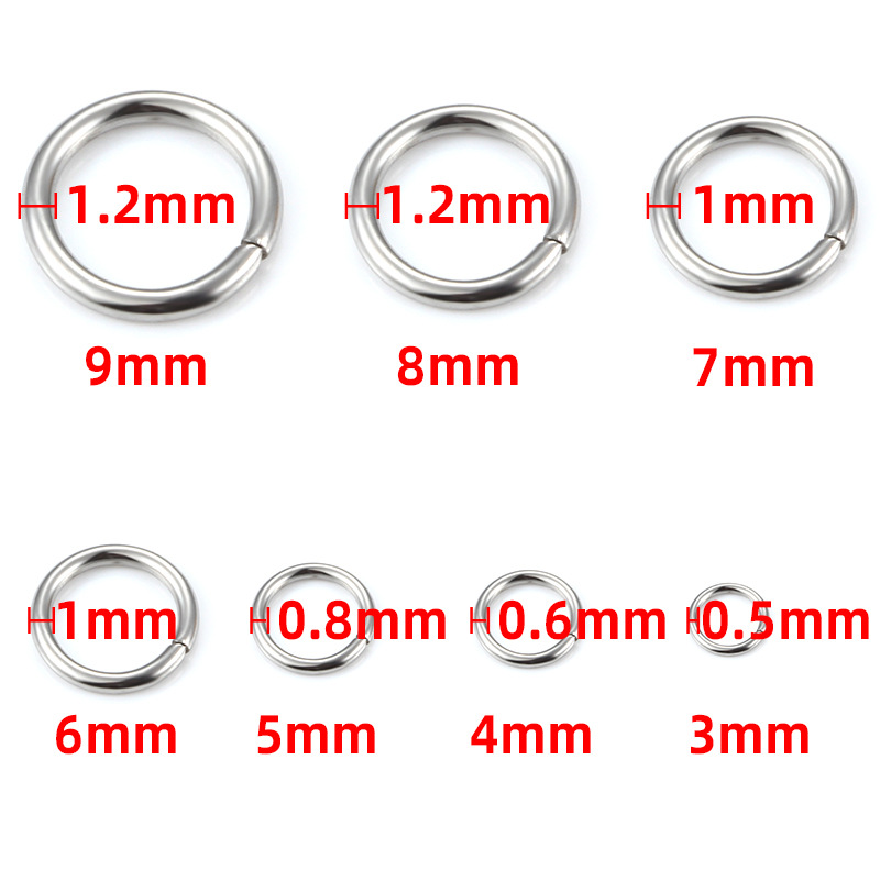 5g Weight Broken ring Jewelry Making Type 200 Pieces Per Pack Diameter 7 Mm Diameter 8mm Diameter 9mm 304 Stainless Steel Solid Color Polished Broken Ring