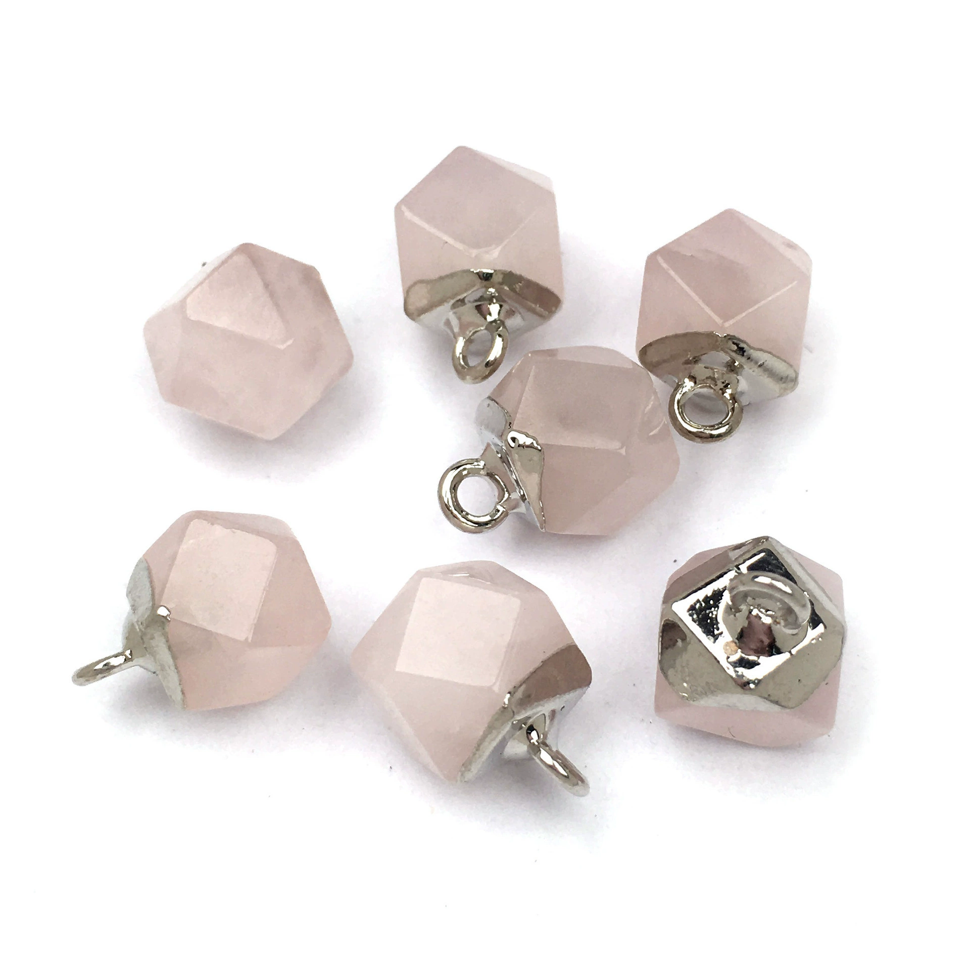 Organic three dimensional square turquoise crystal, pendant