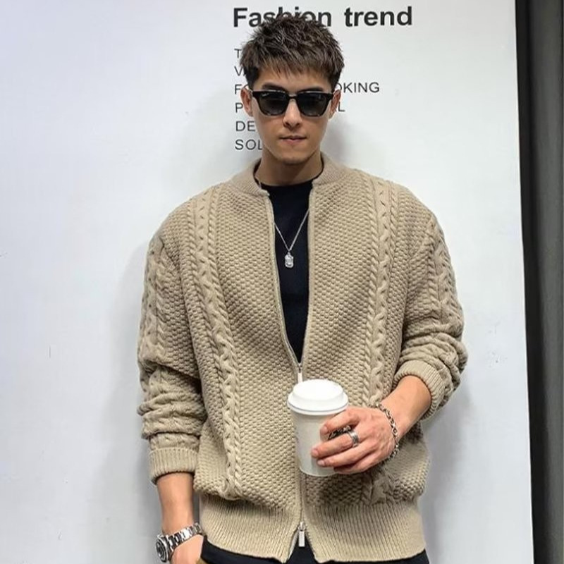 Suéter grueso de otoño e invierno japonés, suéter de punto suelto de tendencia coreana para hombres, abrigo de suéter perezoso estilo de invierno ins Hong Kong