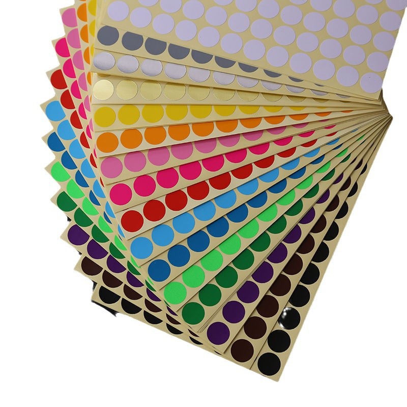 도트 라벨 스티커 흰색 원형 분류 표시지 자체 접착 스티커 컬러 소형 도트 라벨