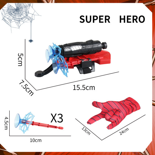 Superhero Launcher Jet Wrist Watch Children's Bracelet Can Stick to Wall Soft Bullet Gun Spider Launcher Toy