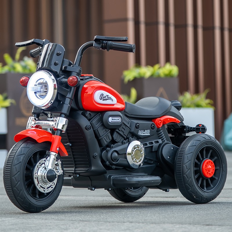 Motocicleta para niños Coche eléctrico para niños Coche de juguete de tres ruedas con música y luz Coche a batería Bicicleta recargable image 12