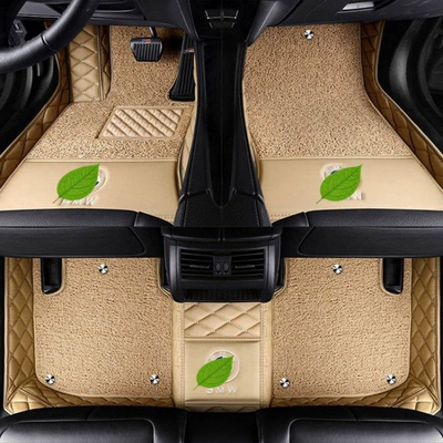 BMW 5 Series 525li 530li 320 — Modelə uyğun ayaqaltı - bmw-1-series-double-layer-beige-beige-silk-loop