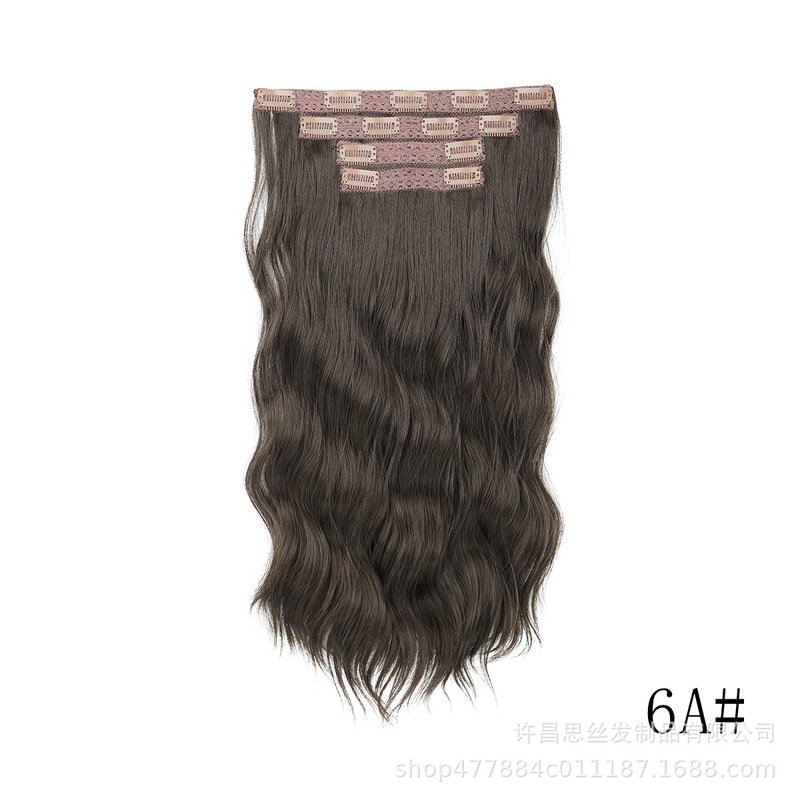 跨境假发 化纤渐变染色接发片合成四件套卡子发假发 Clip in Hair|undefined
