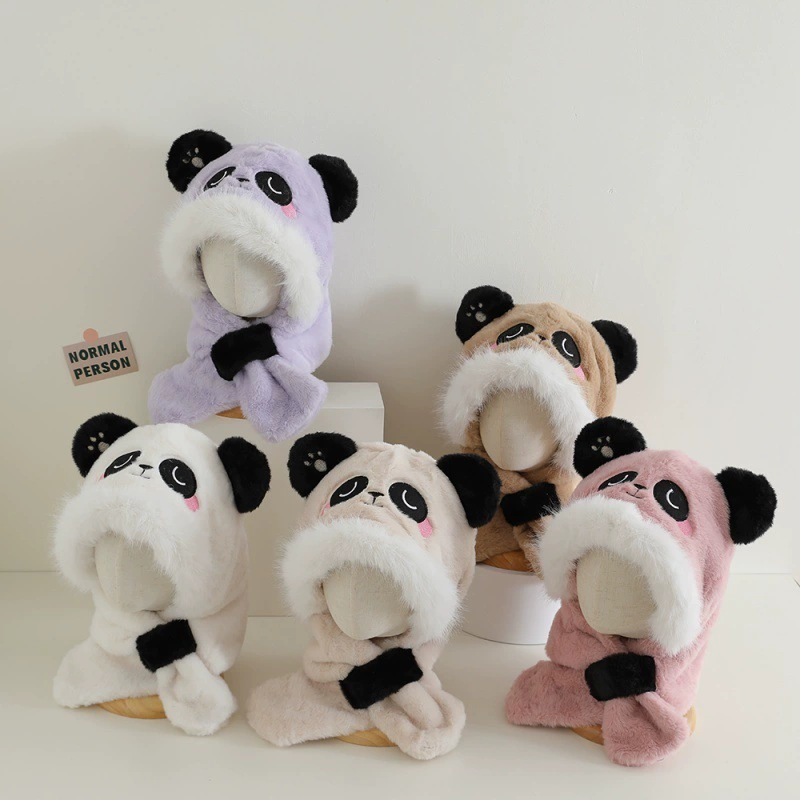 Children's hat, scarf, warm cute set, increased thickness