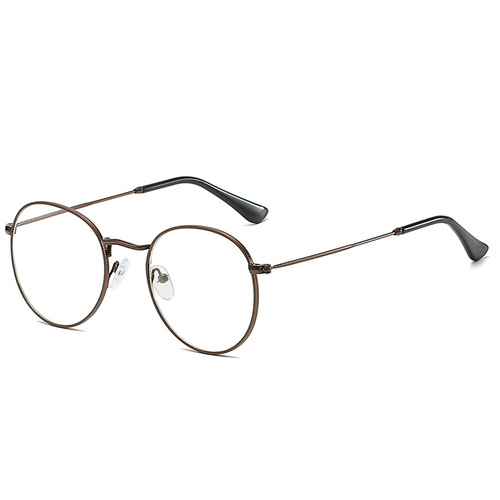 Jet 3447 literary anti-blue light flat mirror metal myopia frame glasses frame kick-off elliptical anti-blue light glasses