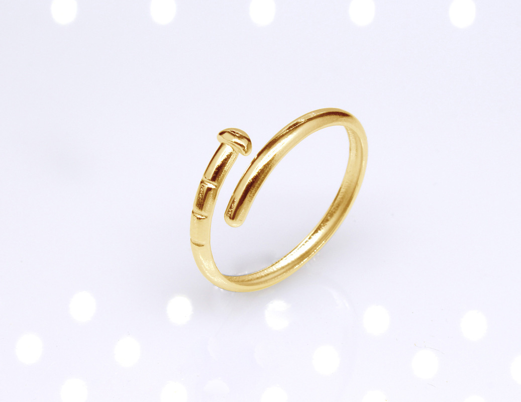 5g Weight Retro Star Snake Titanium Steel Plating Open Ring 1 Piece