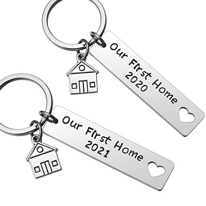 Fashion Simple Geometric Housewarming Gift Stainless Steel Keychain display picture 3