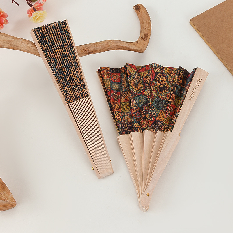 Fan Home Textiles & Decor Type Chinoiserie Ethnic Style Solid Color Wooden Fan