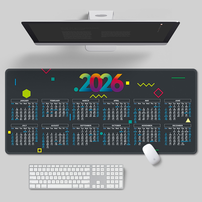 Alfombrilla de Ratón con Calendario del Año del Caballo 2026, Extra Grande, Antideslizante, Lavable, Regalo, Calendario de Oficina, Calendario Anual, Calendario Mensual, Alfombrilla de Escritorio, Venta al por Mayor