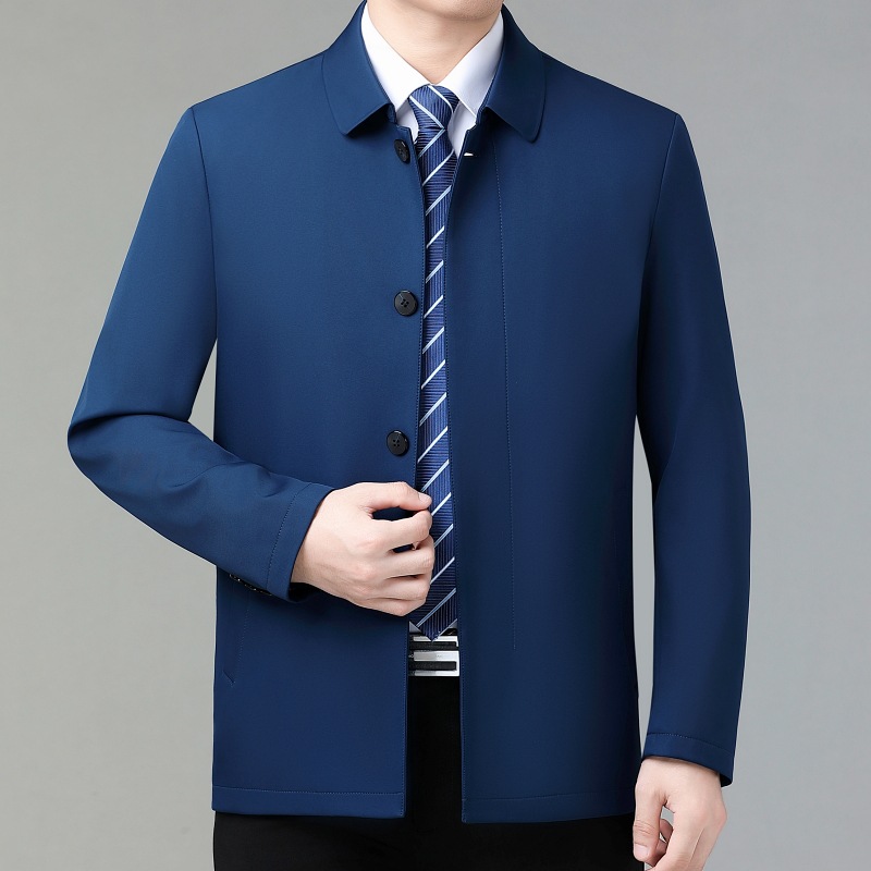 Classic men's demi-season autumn silk jacket