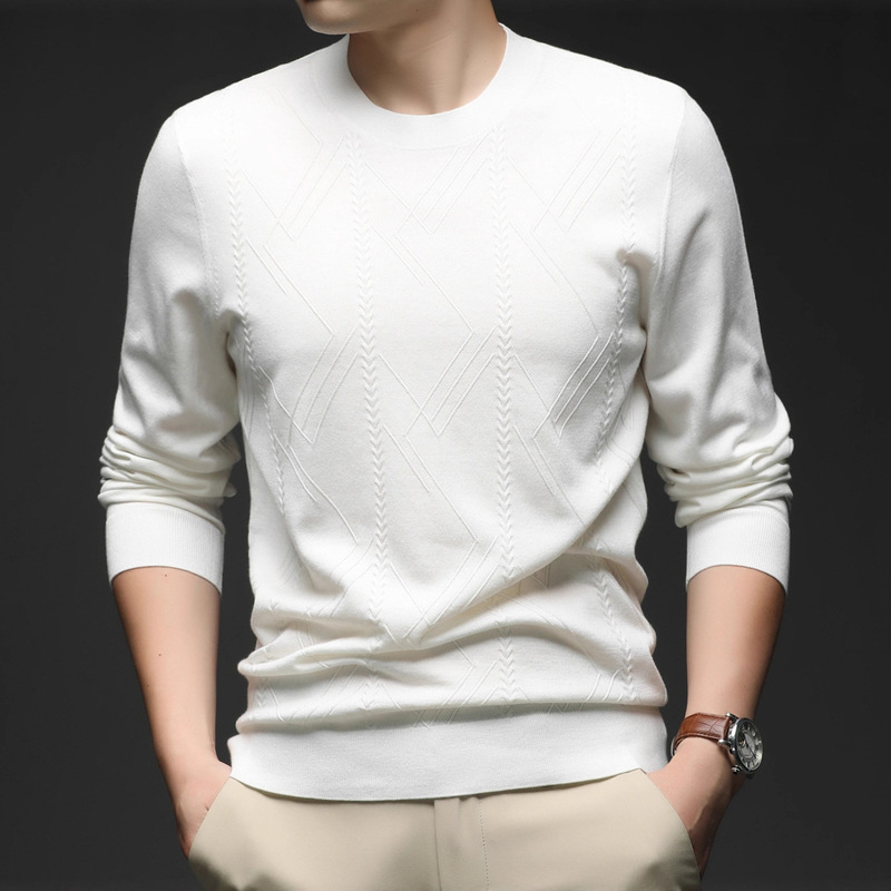 2025 Men's Jacquard Striped Sweater Men's Autumn New Youth Long Sleeve Pullover Knitted Sweater 2025 Men's Jacquard Striped Sweater Men's Autumn New Youth Long Sleeve Pullover Knitted Sweater