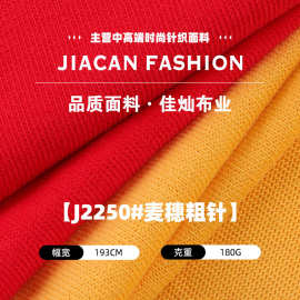 麦穗粗针面刷毛布料 180g棉涤平纹刷毛针织布 春夏时装休闲服面料