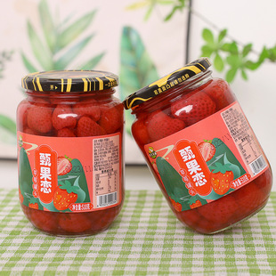 [Zhen Guo Lian] Canned Strawberries, Fresh Whole Strawberries, Nutrition 510g/4 Bottles, Factory Free Shipping, Maple Source, Others
