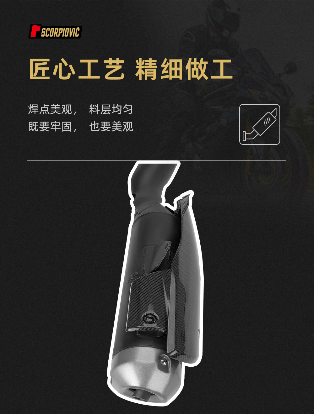 Motorcycle Modification Accessories Crf300L Exhaust Pipe Decorative Cover Heat Insulation Anti-Scald Cover Carbon Fiber Protective Shell Guard Plate