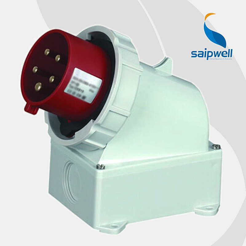 斯普威尔厂家直销SP-1005户外明装防水插头 5P16A欧标明装插头