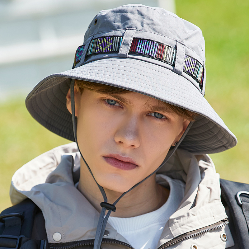 Chapeau d'alpinisme avec ruban pour hommes, chapeau de pêcheur Simple, pare-soleil attaché, coupe-vent, nouvelle collection printemps/été_voghion.com