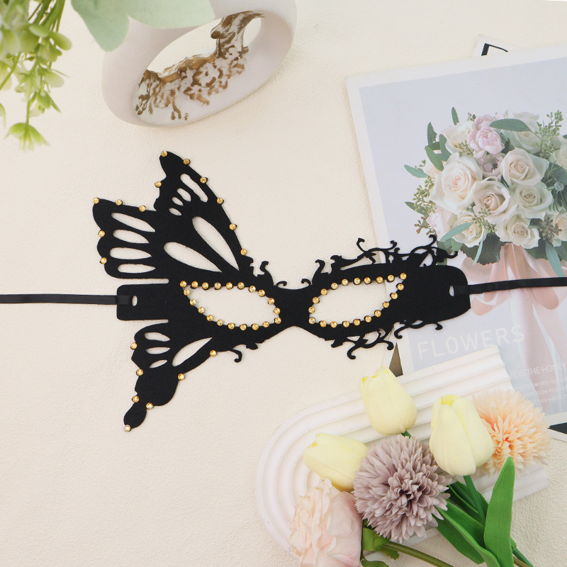 Halloween mariposa mitad cara máscara de adultos collar de diamantes fiesta anual venecia mascarada pestañas de baile