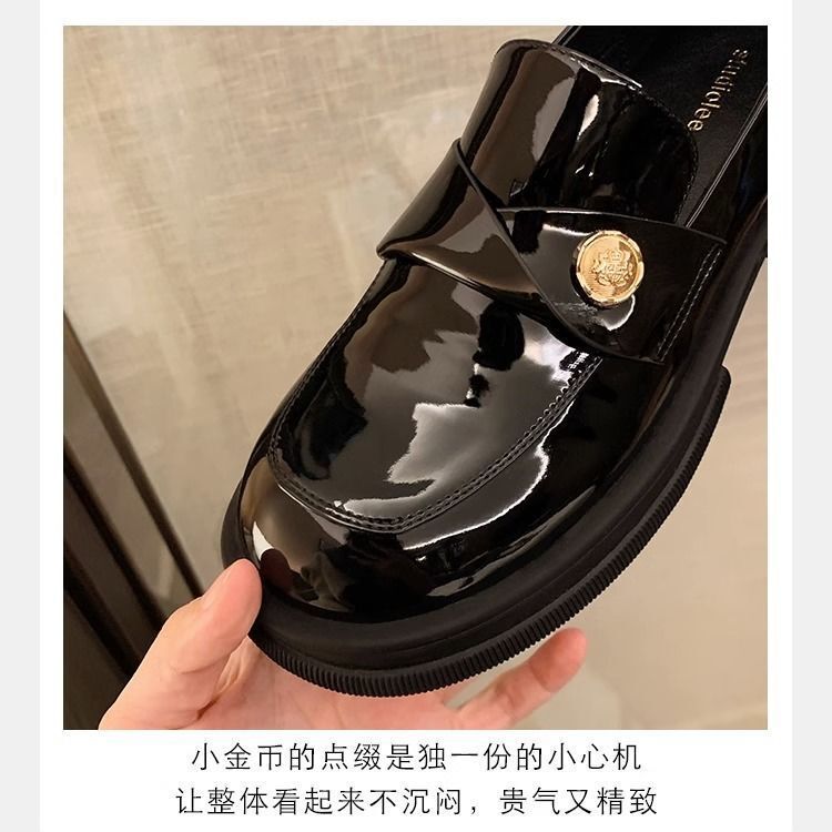 粗跟增高小皮鞋女新款秋季英伦风百搭乐福鞋女厚底软底单鞋|undefined