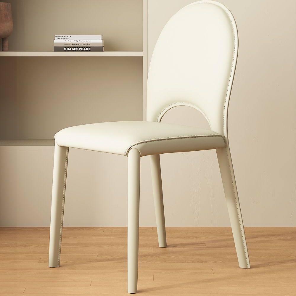 silla de comedor de estilo crema estilo minimalista mesa de comedor de hotel taburete de respaldo de diseño modelo silla de cuero de silla