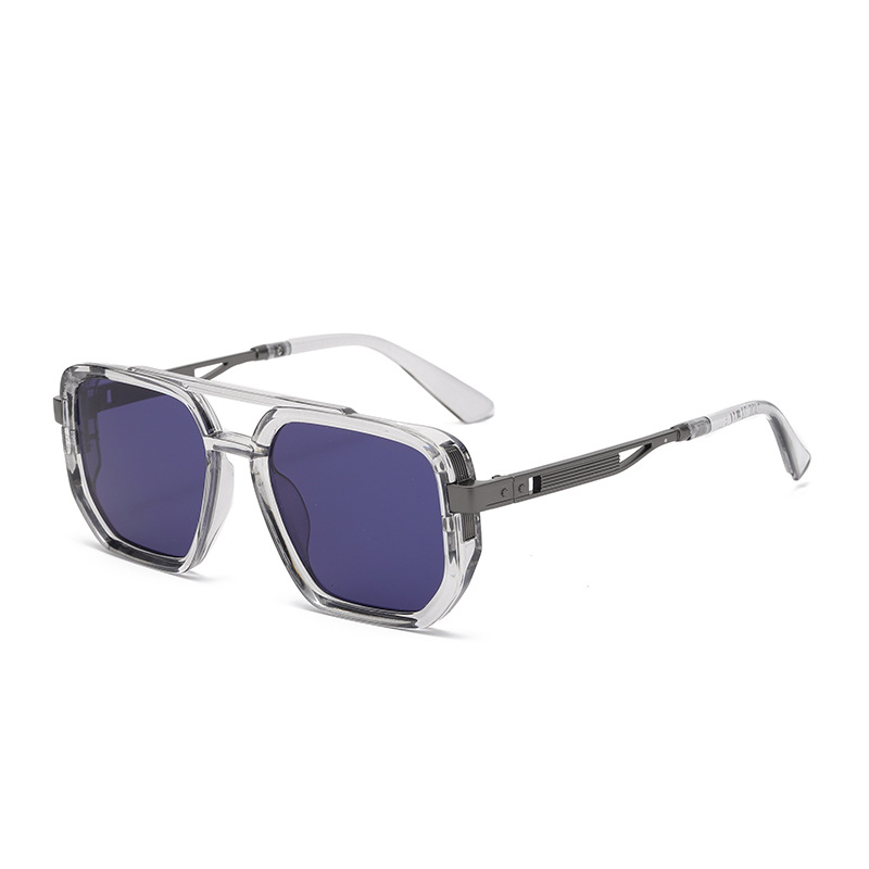 Nouvelles lunettes de soleil aviateur 2026, style européen/américain rétro, double pont, monture carrée, unisexe, tendance et urbaine_voghion.com