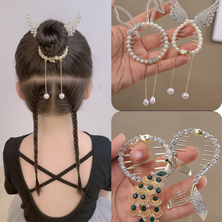 Bolas DE LOS NIÑOS clip de pelo de alta Cola de Caballo temperamento espalda Cabeza chica horquilla updo artefacto hembra Cola de Caballo hebilla tocado