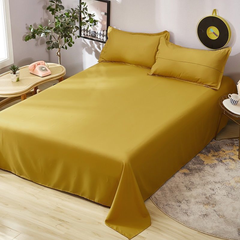 Sábanas de cama tela al por mayor tratamiento de agua lavado algodón dormitorio de color sólido cama doble arroz colcha blanca gris oscuro