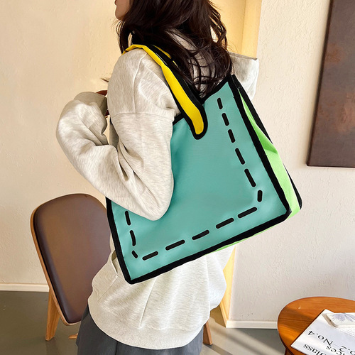 Oxford cloth print anime-style unisex crossbody bag for women 2024 new design shoulder bag and handbag