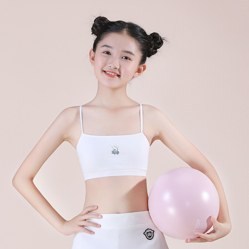 [Second hair] pure cotton with quilted anti-bump underwear for students in the developmental period, older children and girls pure cotton vests