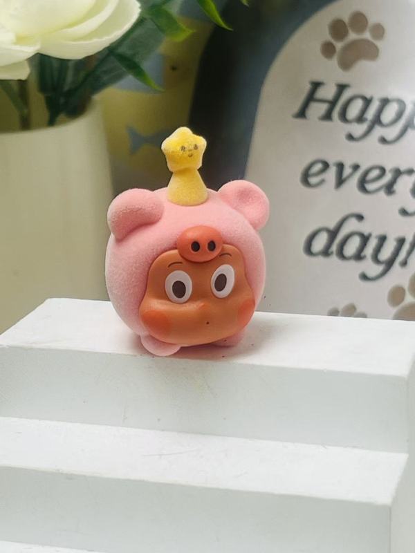 泣き虫ベビー植毛シリーズ 泣き虫ベビーうさぎちゃん 小花ちゃん PVC素材 かわいい改造ベビー キーホルダーにもなる かわいいペット|undefined