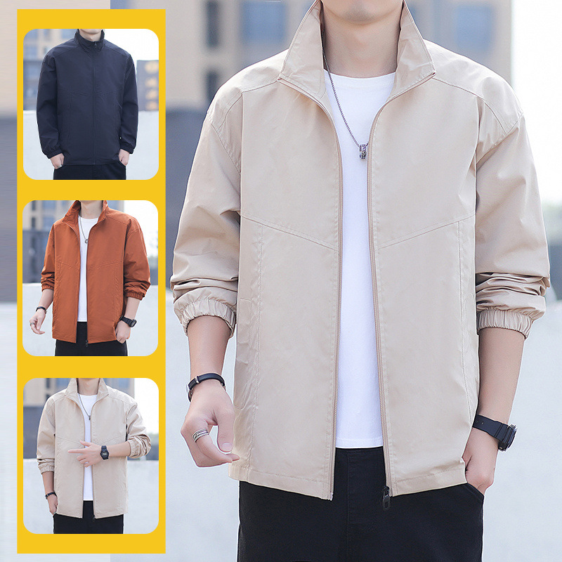 Chaqueta de hombre primavera y otoño nuevo estilo coreano de estilo general delgado chaqueta de cuello vertical chaqueta joven suelta a prueba de viento chaqueta guapo
